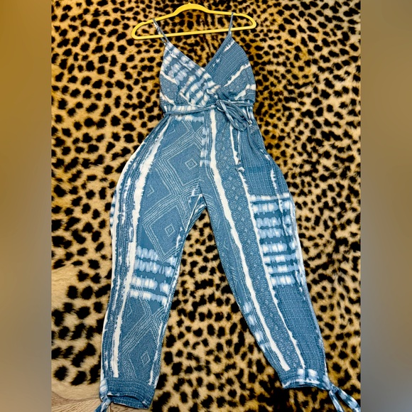 Blue and White Vici Jumpsuit - Picture 3 of 7